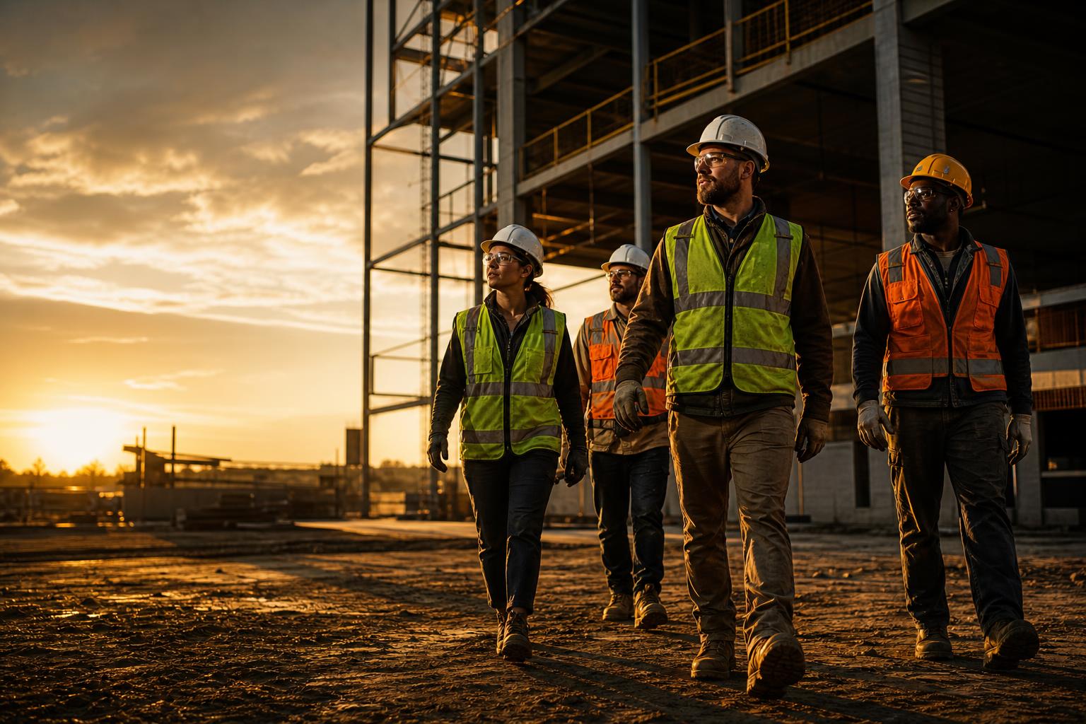 Skilled trade worker on a construction site